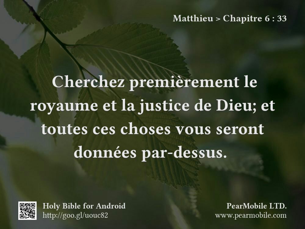 Matthieu, Chapitre 6:33